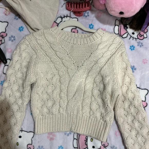 Zara Sweaters - Zara Cream Cable Knit Cardigan Sweater